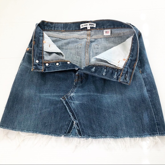 RE/DONE Levi’s Denim Mini Skirt, 26 - Picture 7 of 13